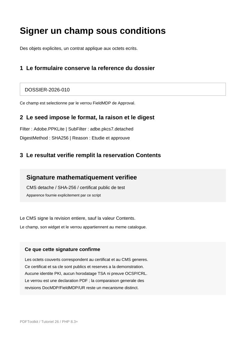 Aperçu : Politique du champ signé