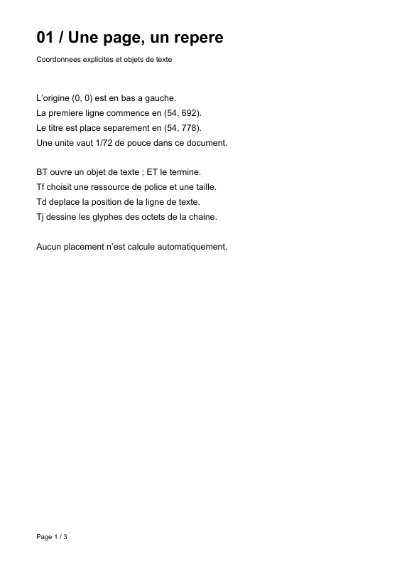 Première page du tutoriel pages et texte